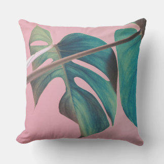 Monstera on Pink Cushion