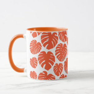Monstera - Orange and White Mug