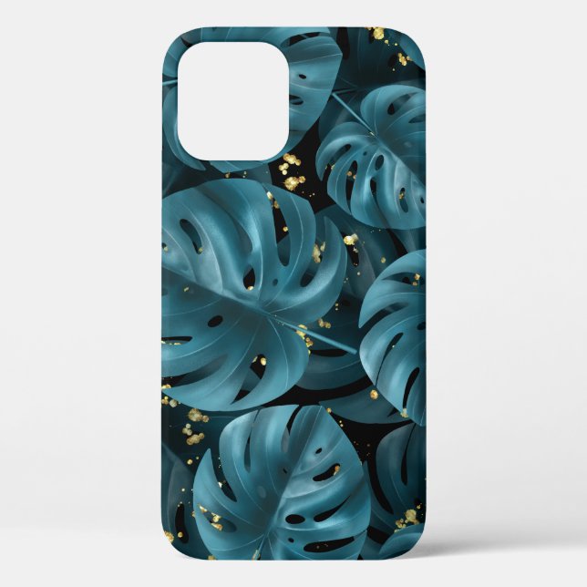 Monstera Palm, Golden Splash Seamless. Case-Mate iPhone Case (Back)