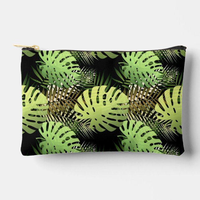 Monstera Palm Leaves Tropical Jungle Pattern  Accessory Pouch (Front)