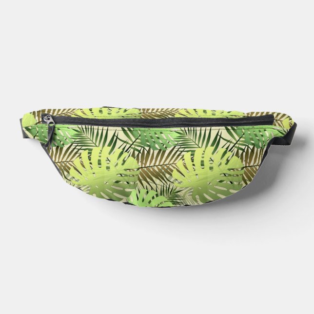 Monstera Palm Leaves Tropical Jungle Pattern Bum Bags (Lay Down)