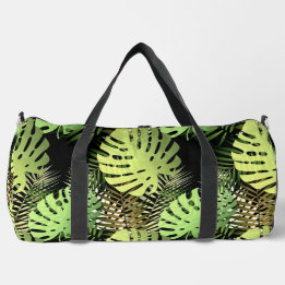 Monstera Palm Leaves Tropical Jungle Pattern Duffle Bag