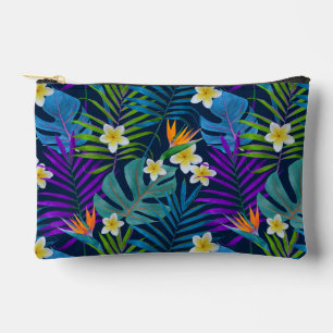 Monstera Palm Trees Plumeria Strelitzia Accessory Pouch