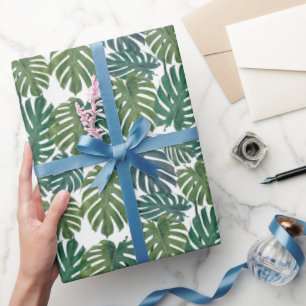 Monstera Palm Tropical Leaves Wrapping Paper