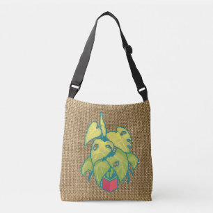Monstera Pixelart, Pixel Art Crossbody Bag