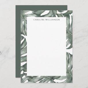 Monstera Plant Botanical Personalised Stationery Card