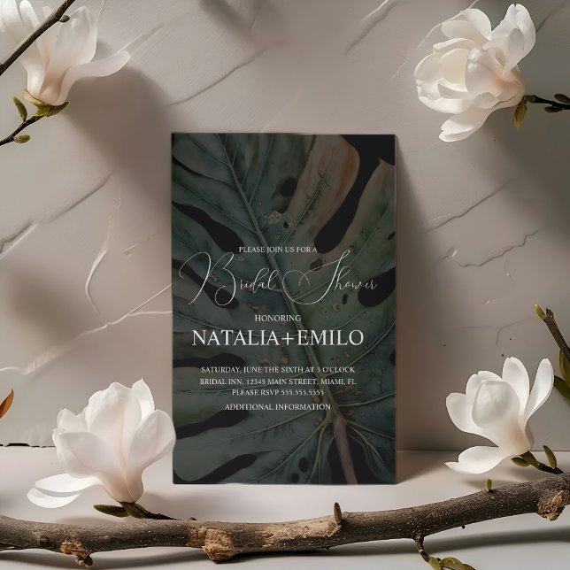 Monstera Plant Bridal Shower  Engagement Party Invitation (Creator Uploaded)