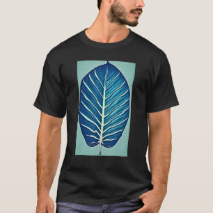 Monstera Plant Leaf Botanical Vintage Cyanotype Pr T-Shirt