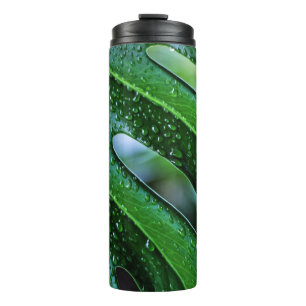 Monstera plant leaf green thermal tumbler
