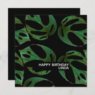 Monstera Plant Pattern Illustration Leaf Birthday Card