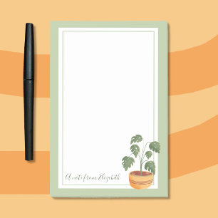 Monstera Plant Post-It Notes with Green Frame