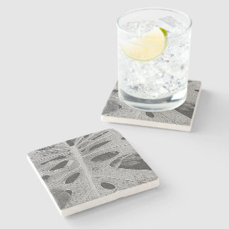 Monstera Silkscreen Stone Coaster