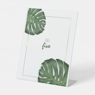 Monstera Table Card Pedestal Sign
