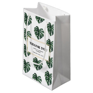 Monstera Thank you Wedding Small Gift Bag