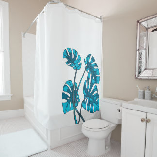 Monstera, tropical and whimsical design! shower curtain
