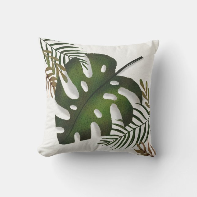 Monstera Tropical Design Cushion (Front)
