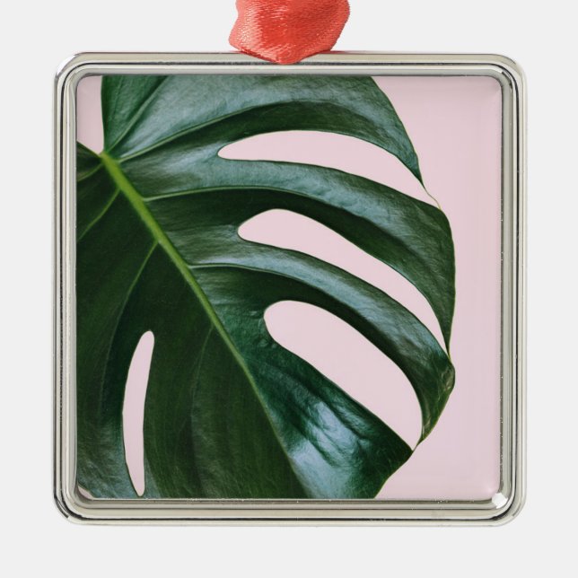 Monstera Tropical Leaf Metal Tree Decoration (Front)