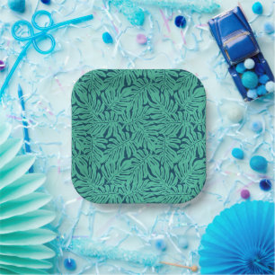 Monstera Tropical Leaf Pattern Paper Plate