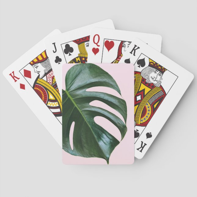 Monstera Tropical Leaf Playing Cards (Back)