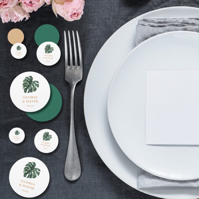 Monstera Tropical Leaf  Wedding Table Confetti (Creator Uploaded)