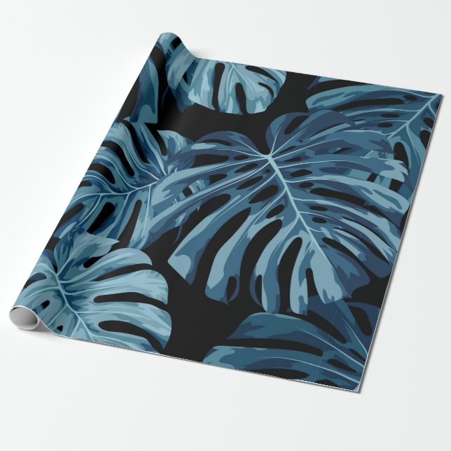 Monstera tropical plant / houseplant design featur wrapping paper (Unrolled)