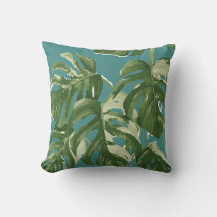 Monstera Tropical Plant   Throw Cushion
