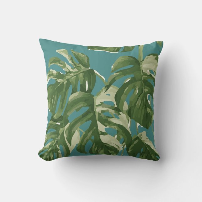 Monstera Tropical Plant | Throw Cushion (Front)