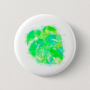 Monstera Watercolor 6 Cm Round Badge