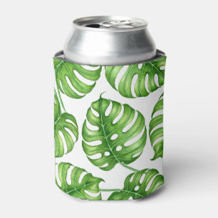 Monstera watercolor pattern can cooler