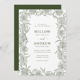Monstera Wedding Invitation
