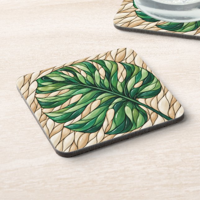 Monstera Window Coaster (Left Side)