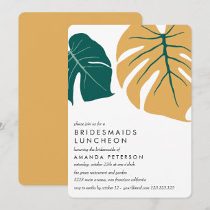 Monstera Yellow Bridesmaids Luncheon Wedding Invitation