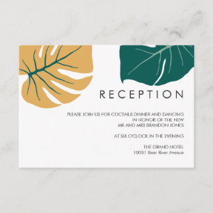 Monstera Yellow    WEDDING  Reception Enclosure Card
