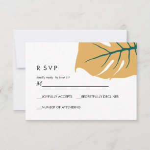 Monstera   Yellow    Wedding Response RSVP