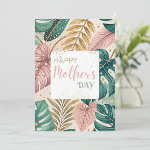 Monsteras Gold Mother's Day Holiday Card