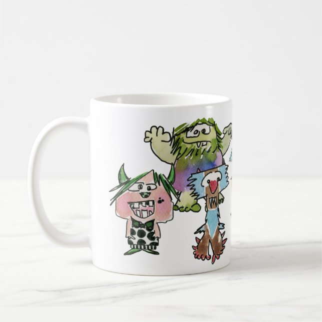 Monstereo Seven Cartoon Monstars Coffee Mug (Left)