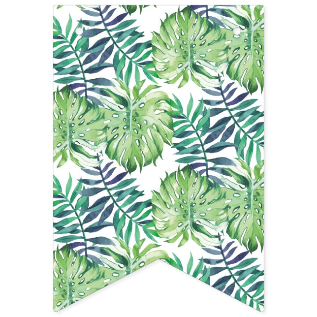 Monsterra Deliciosa Hawaiian Hipster Luau Bunting (Twelfth Flag)