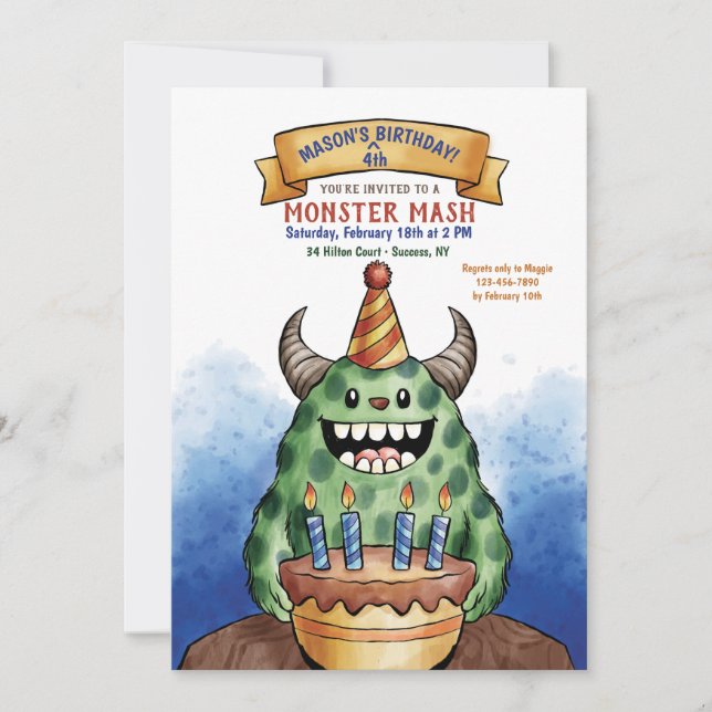Monster's Birthday Invitation (Front)