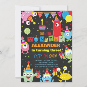 Monsters boy birthday invitation, any age. invitation