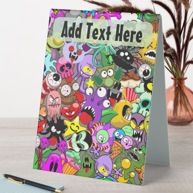 Monsters Cute Characters Halloween Pattern  (In SItu (Table))