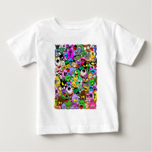 Monsters Cute Characters Halloween Pattern  Baby T-Shirt