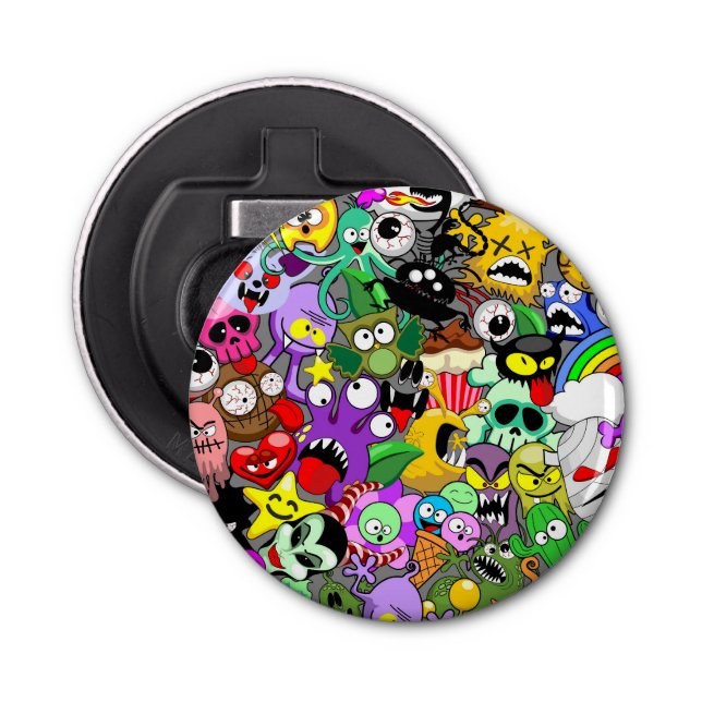 Monsters Cute Characters Halloween Pattern  Bottle Opener (Front)