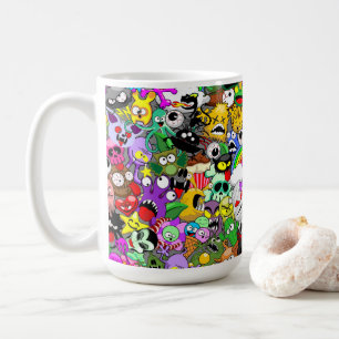 Monsters Cute Characters Halloween Pattern  Coffee Mug