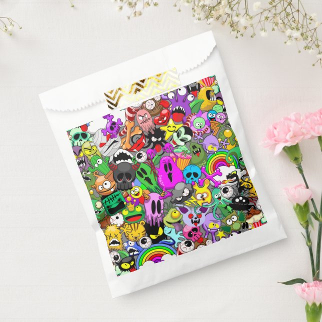 Monsters Cute Characters Halloween Pattern  Favour Bags (Sealed)
