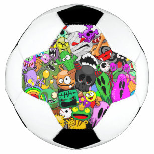 Monsters Cute Characters Halloween Pattern  Football