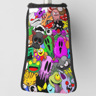 Monsters Cute Characters Halloween Pattern Golf Head Cover