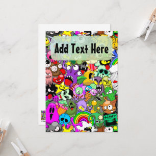 Monsters Cute Characters Halloween Pattern Invitation