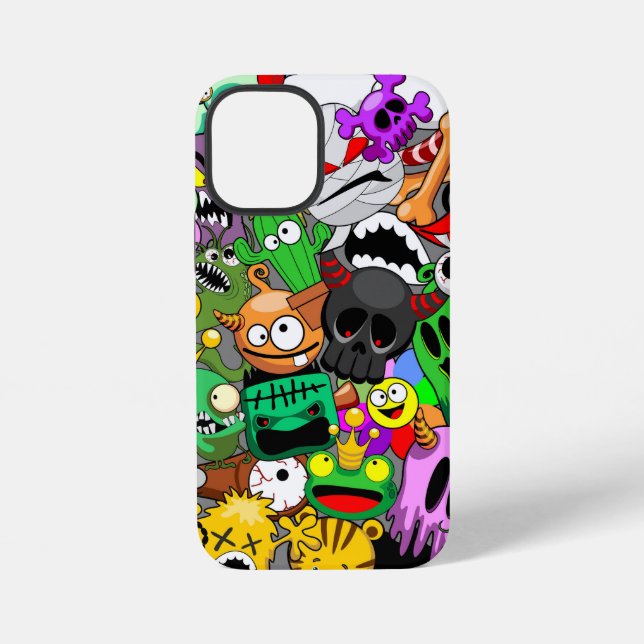 Monsters Cute Characters Halloween Pattern  iPhone Case (Back)