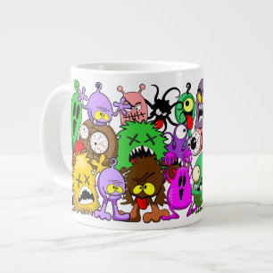 Monsters Cute Characters Halloween Pattern  Large Coffee Mug
