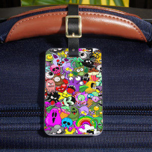 Monsters Cute Characters Halloween Pattern  Luggage Tag